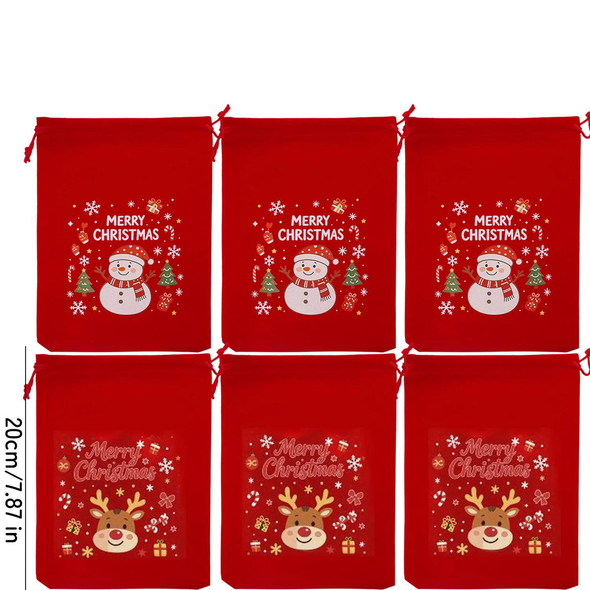 Red Velvet Drawstring Gift Bags