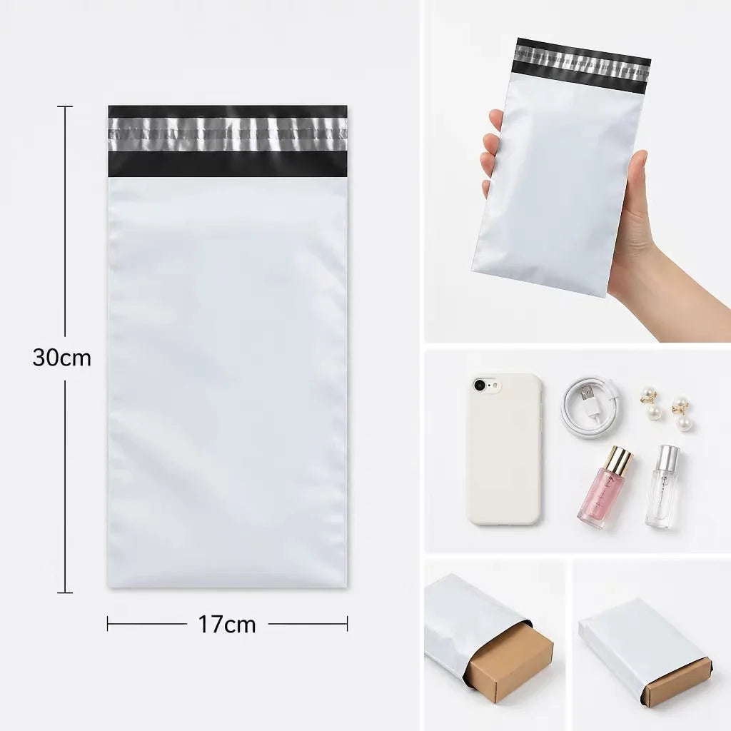 Grey and White Mailing Bags – 50 Pack
