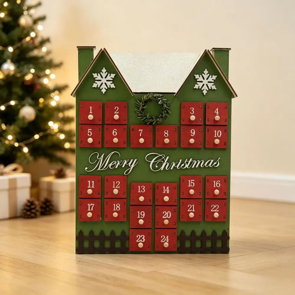 Refillable Wooden House Advent Calendar