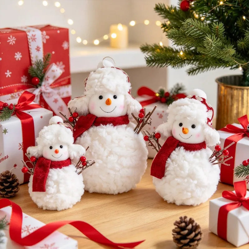 Knitted Plush Snowman Decoration