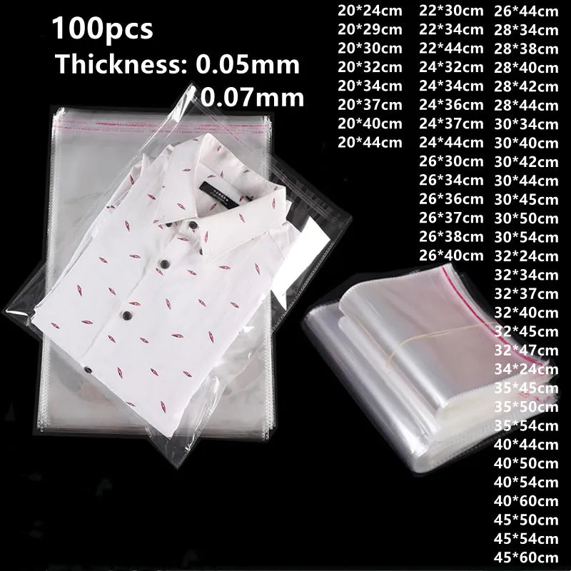 Clear Self-Adhesive Packaging Bags – 100 Pack