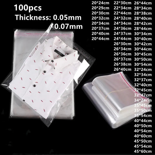 Clear Self-Adhesive Packaging Bags – 100 Pack