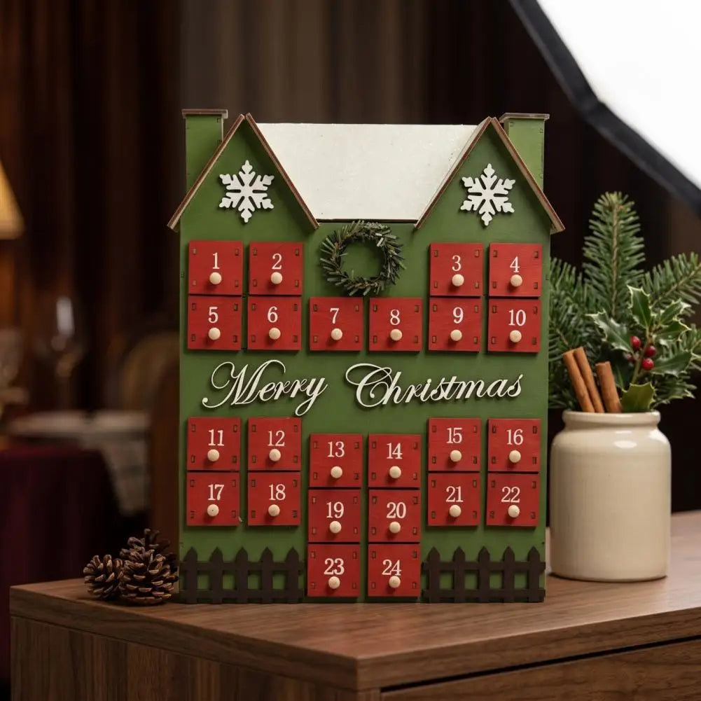 Refillable Wooden House Advent Calendar