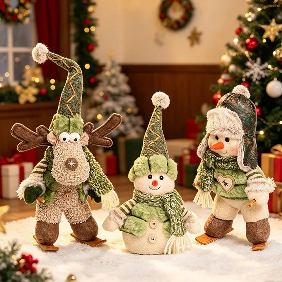 Green Christmas Character Figurines