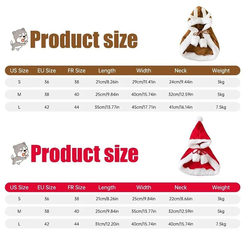 Christmas Santa and Reindeer Pet Cape