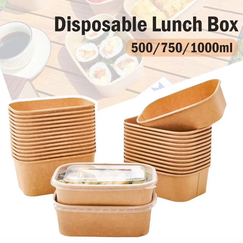 Square Kraft Food Boxes with Lids – 10 Pack