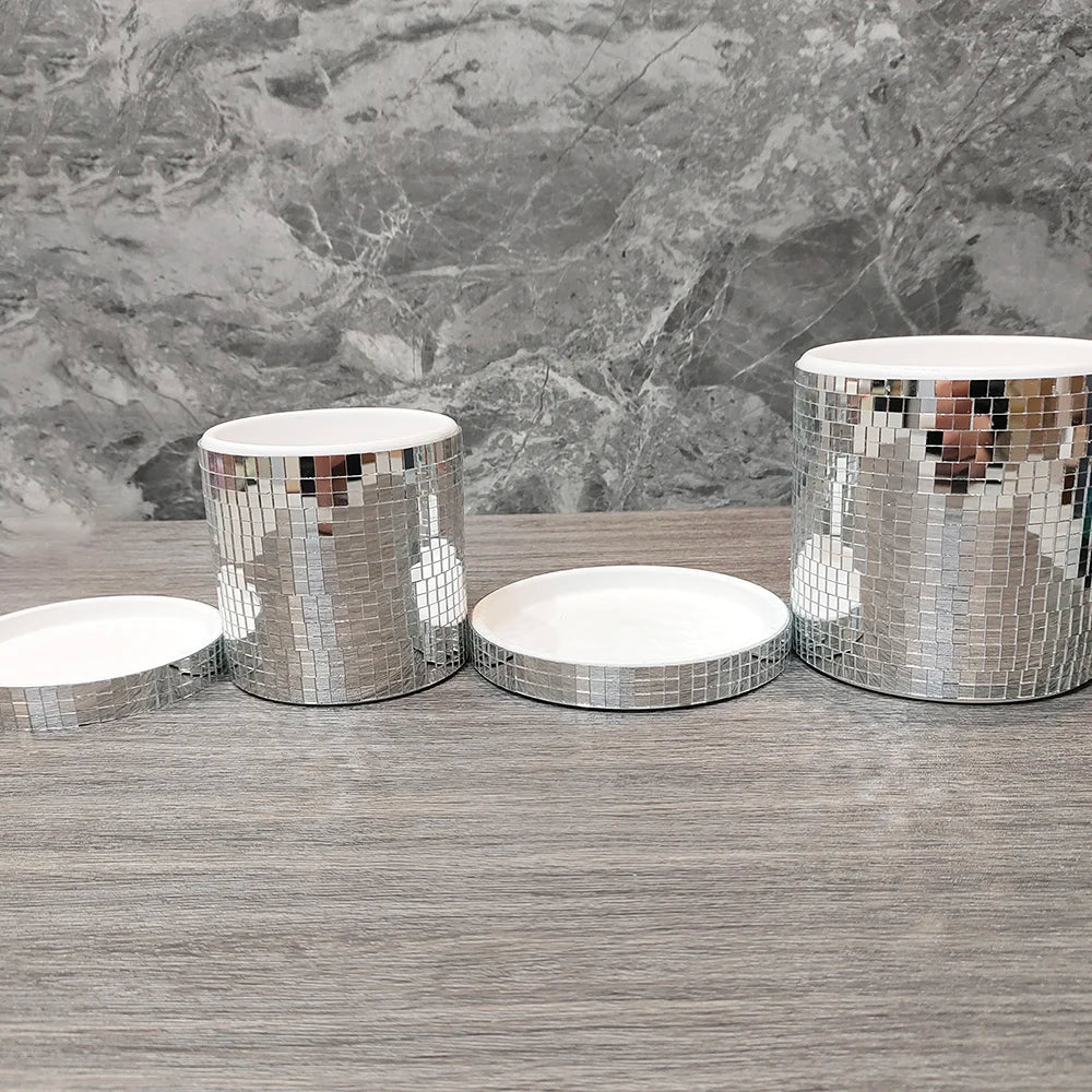 Mirrored Disco Ball Planter