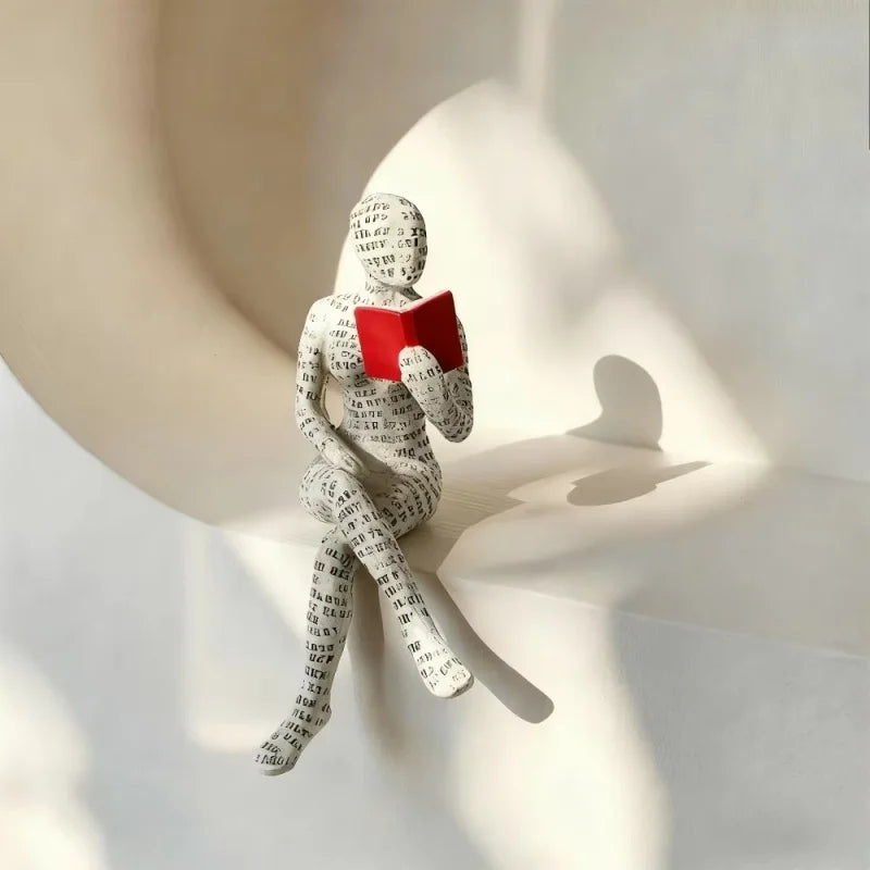 Reading Figure Resin Statue