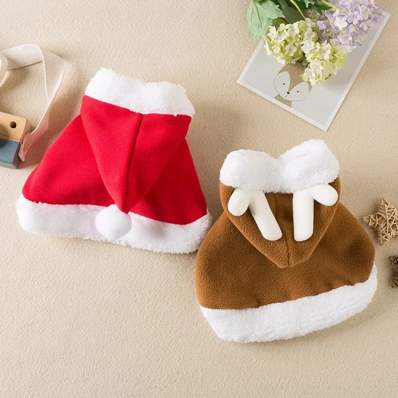 Christmas Santa and Reindeer Pet Cape