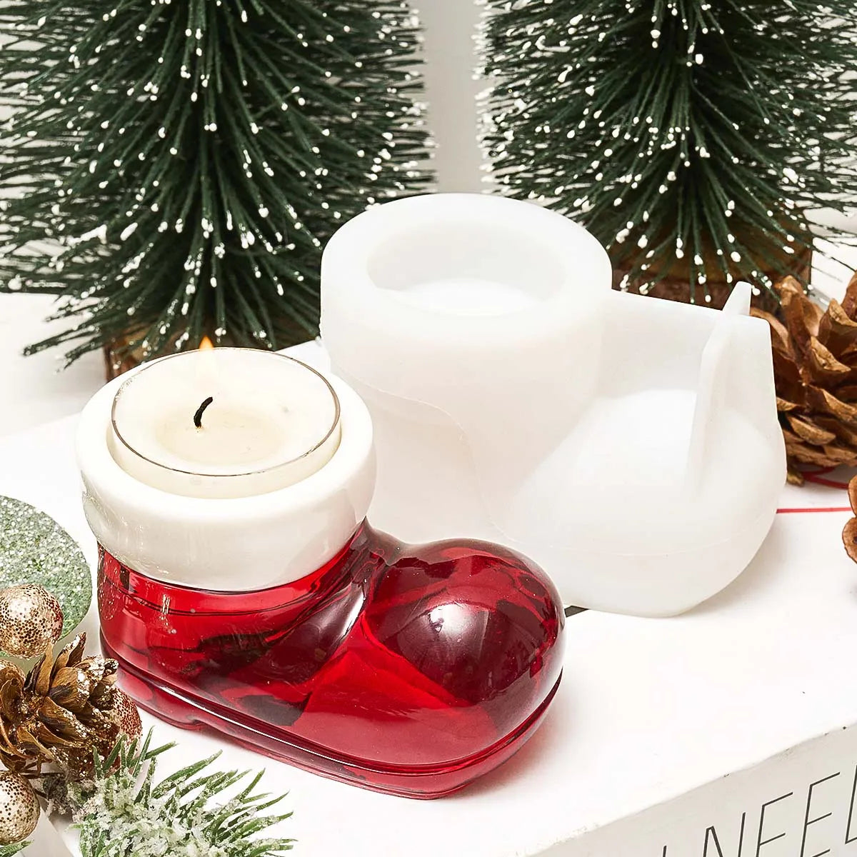 Christmas Boot Candle Holder Silicone Mould