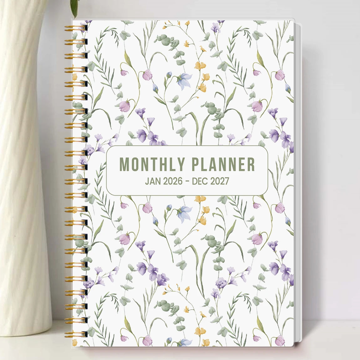 1PC A5 Two year calendar book Weekly & Monthly Planner –  Spiral Organizer with Calendar & Notes, School & Office Supplies