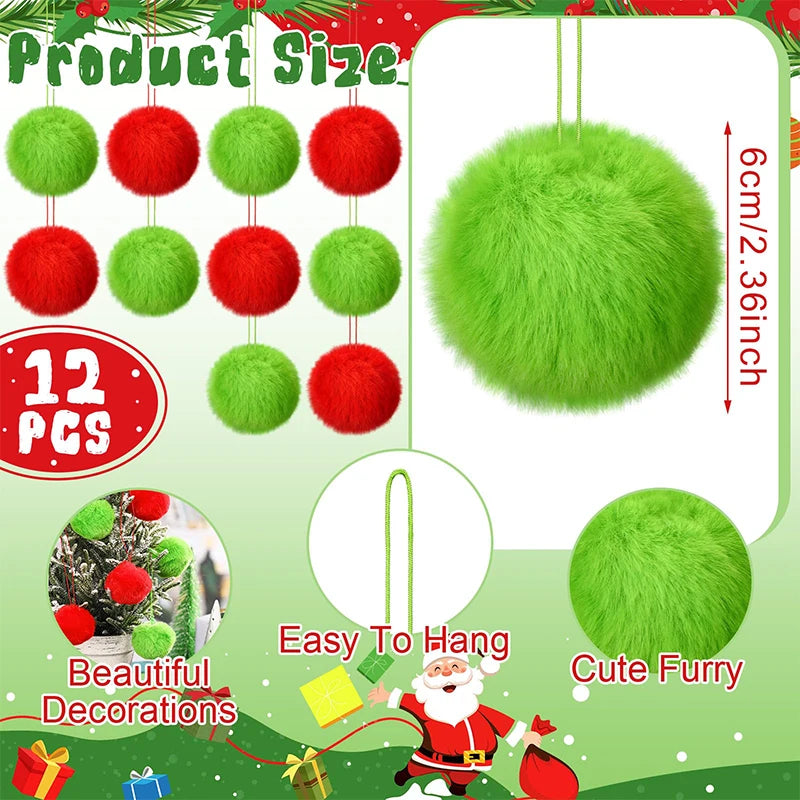 Plush Christmas Baubles – 6 cm