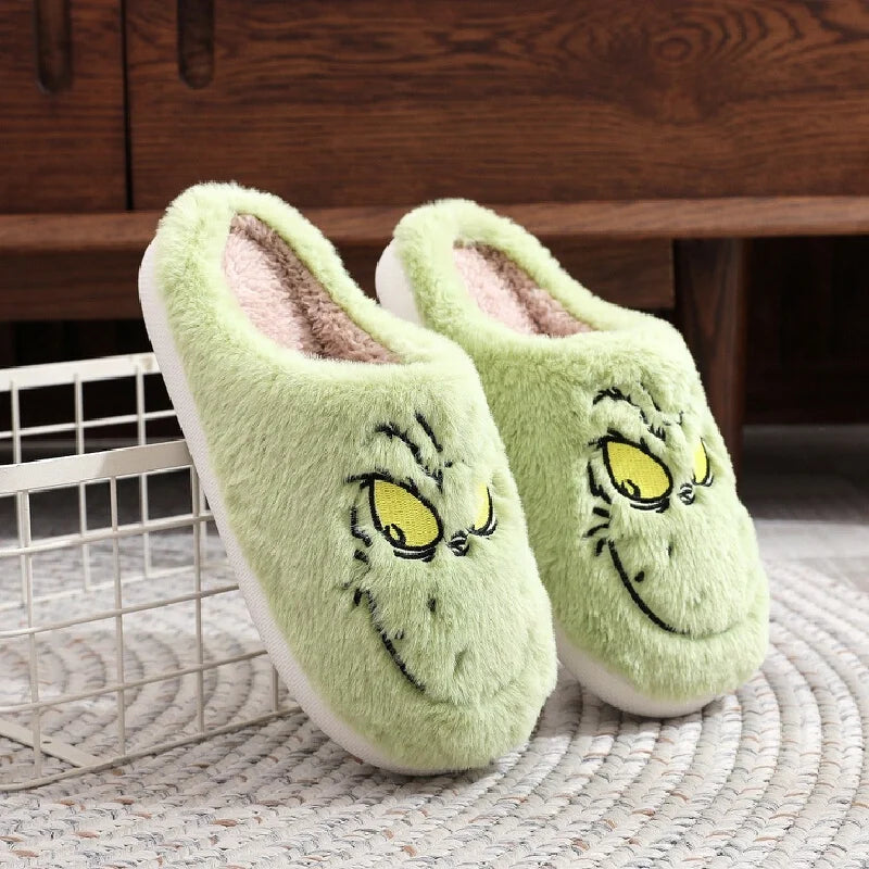 Green Furry Slippers