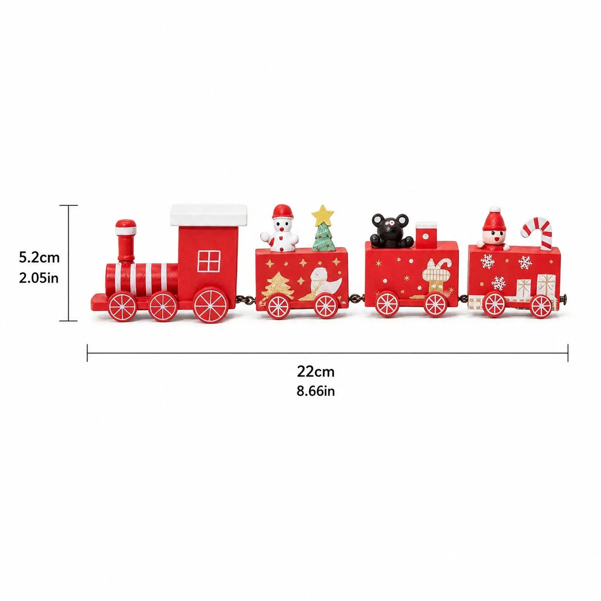 Four-Car Wooden Christmas Train