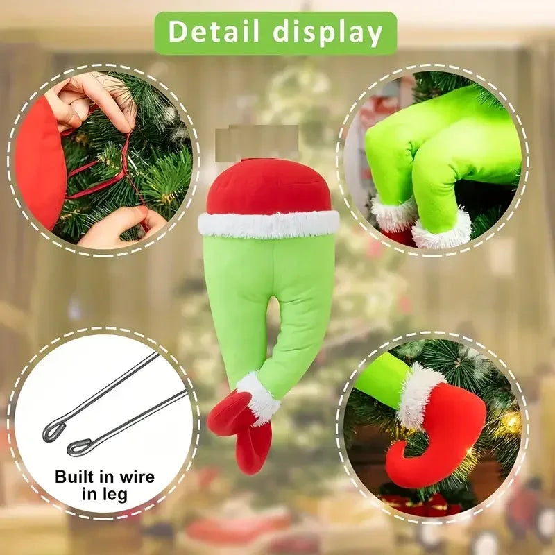 Santa and Elf Legs Hanging Decoration