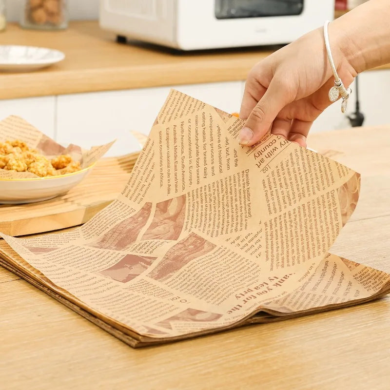 Newspaper-Print Greaseproof Food Wrapping Paper