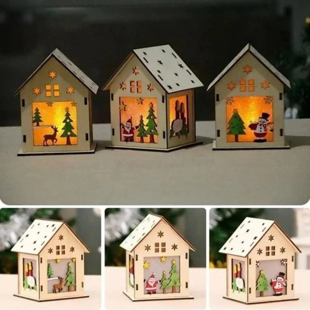 LED Wooden Christmas Cabin