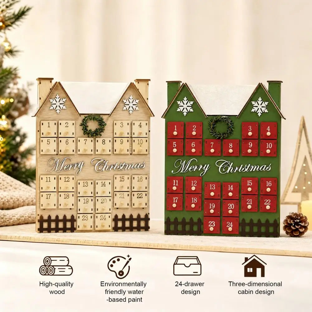 Refillable Wooden House Advent Calendar