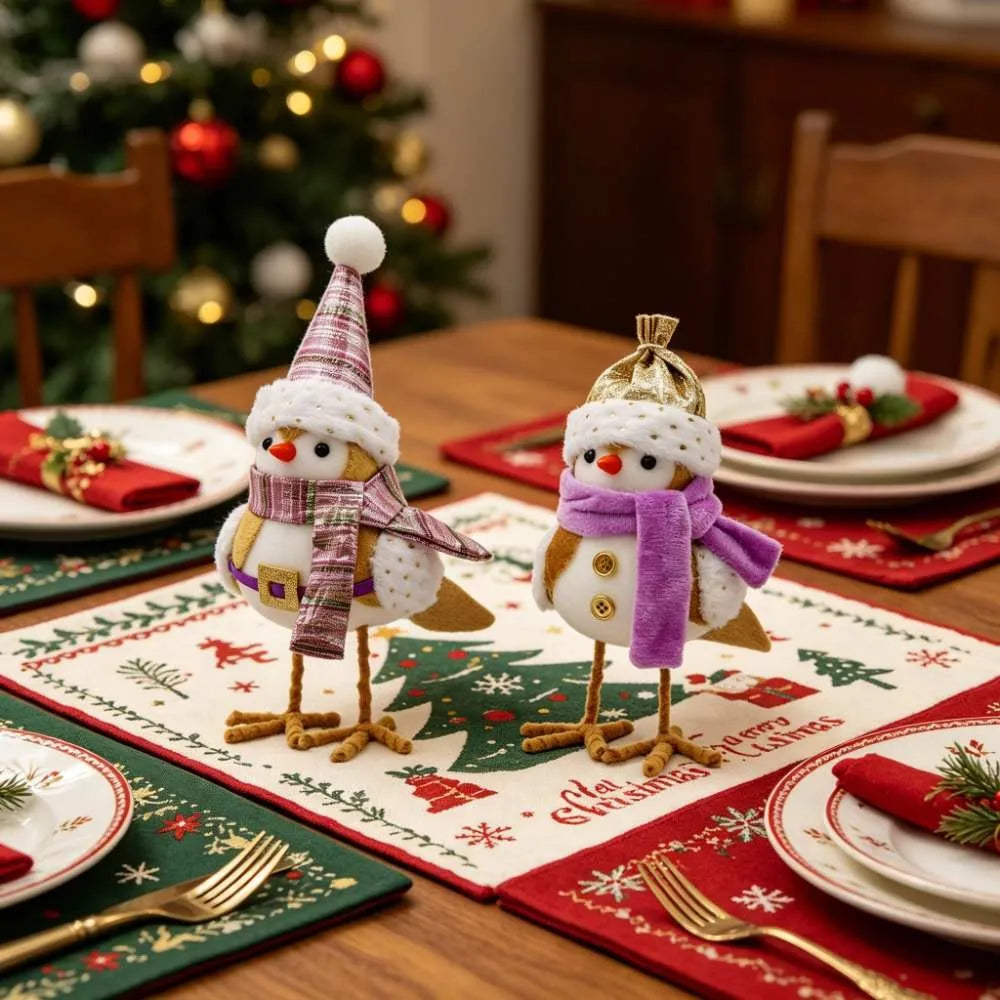 Felt Christmas Bird Figurines