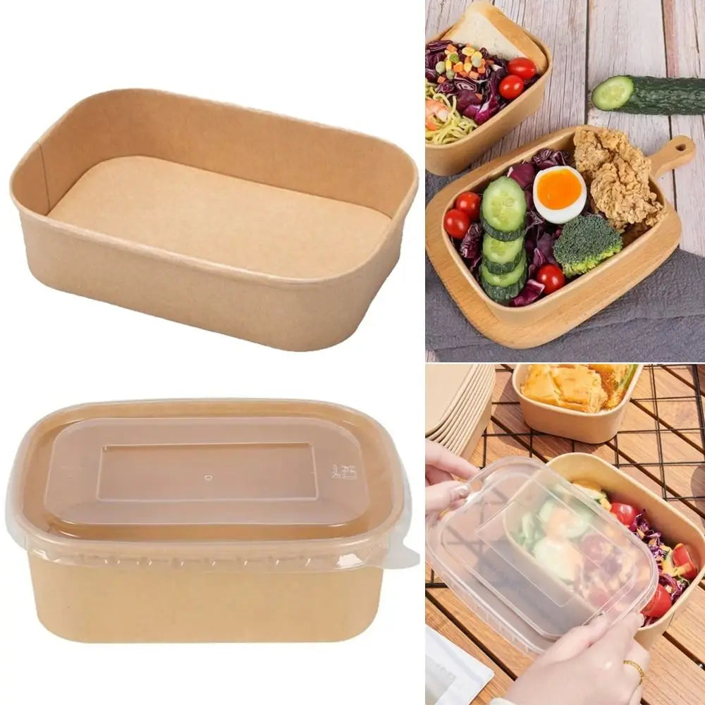 Square Kraft Food Boxes with Lids – 10 Pack