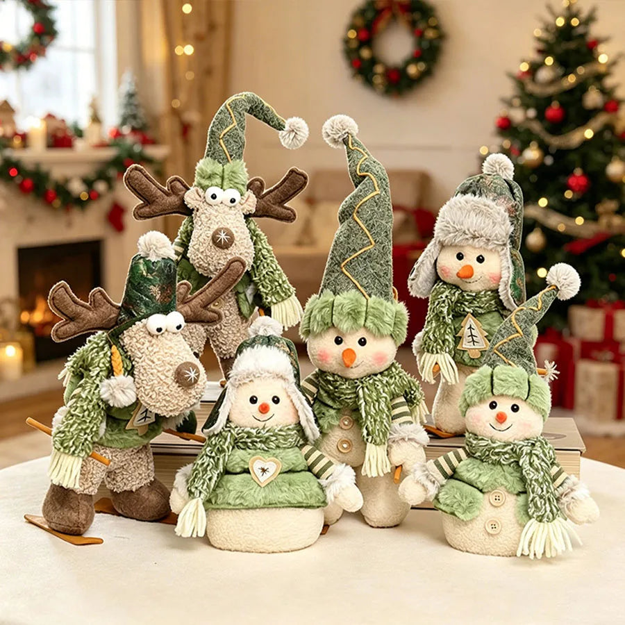 Green Christmas Character Figurines