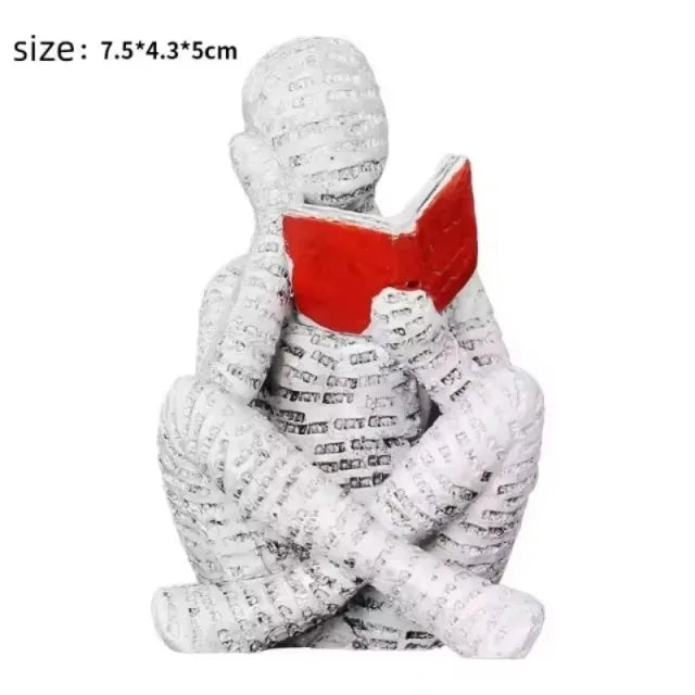 Reading Figure Resin Statue