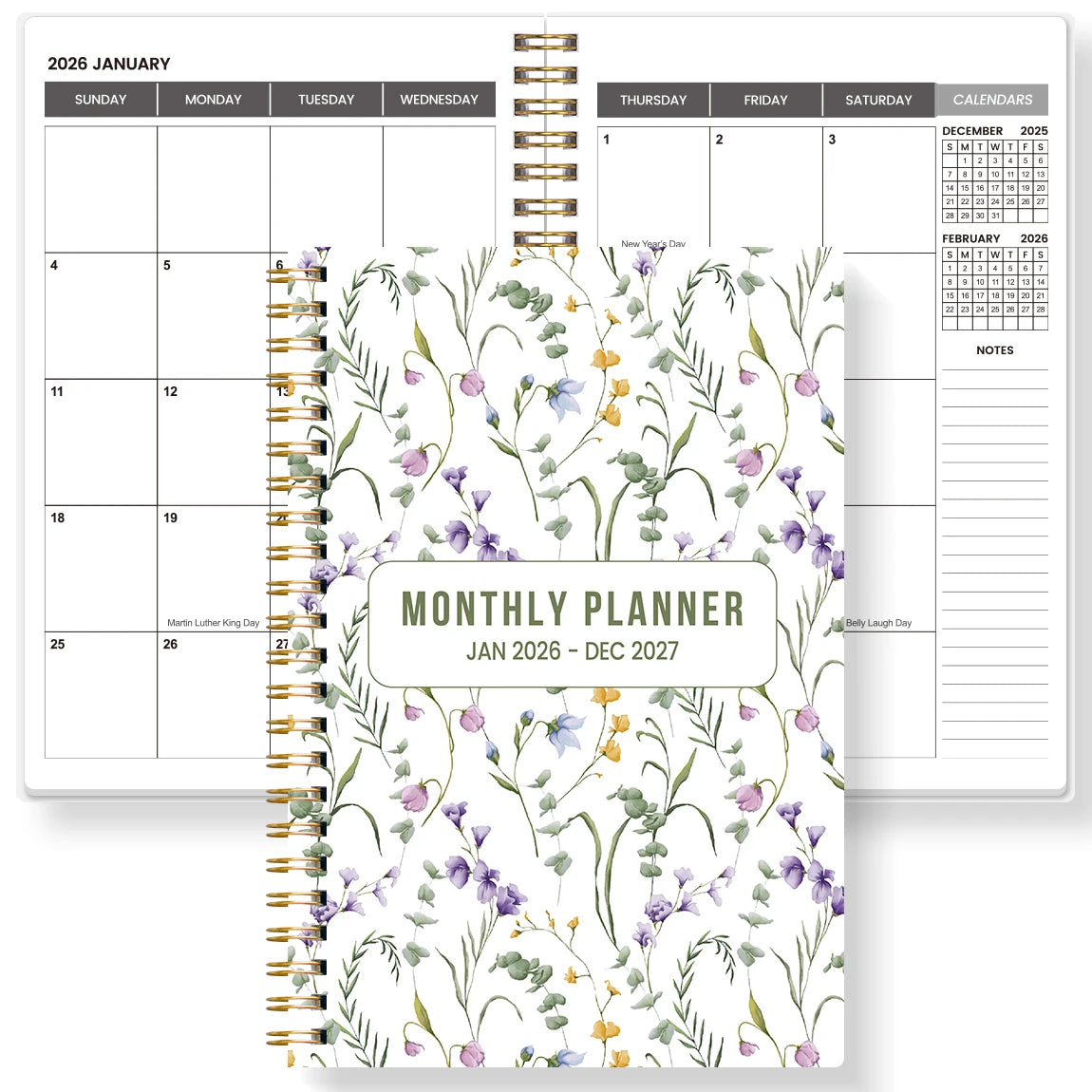 1PC A5 Two year calendar book Weekly & Monthly Planner –  Spiral Organizer with Calendar & Notes, School & Office Supplies