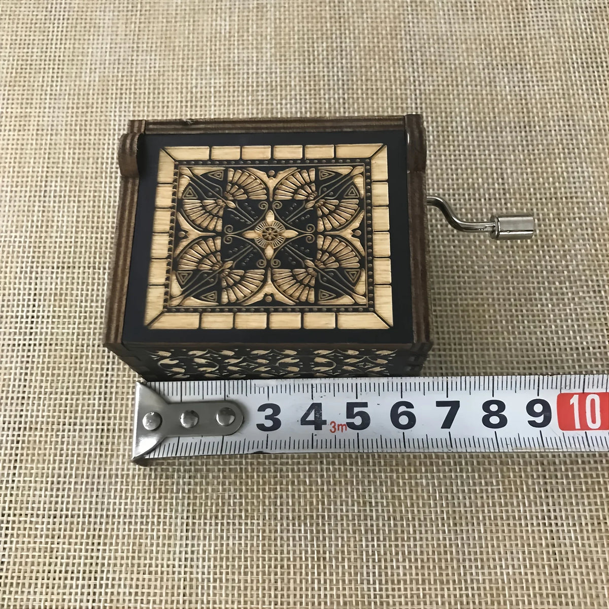 Hand-Cranked Wooden Christmas Music Box