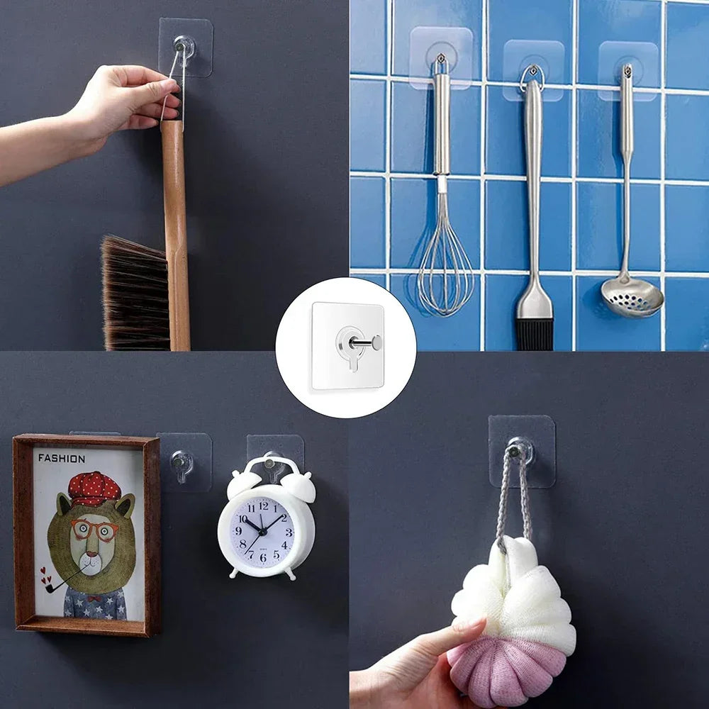 Transparent Self-Adhesive Wall Hooks
