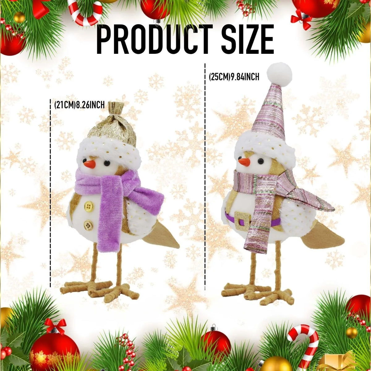 Felt Christmas Bird Figurines
