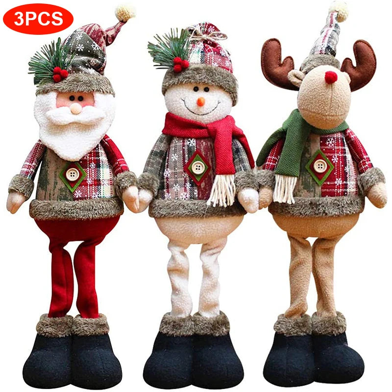 Standing Santa, Snowman and Reindeer Decorations
