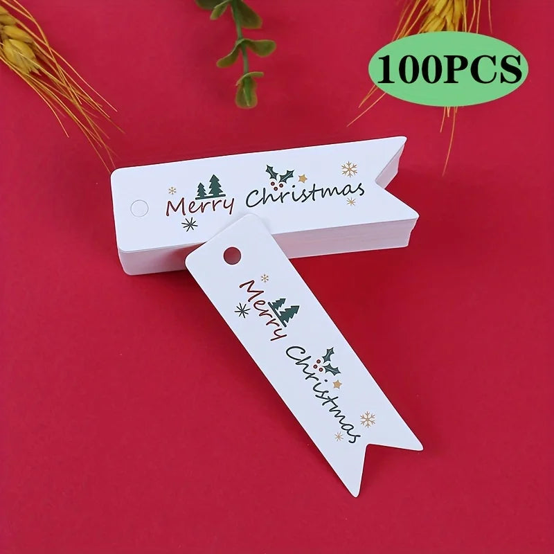 Christmas Gift Tags with String – 100 Pack