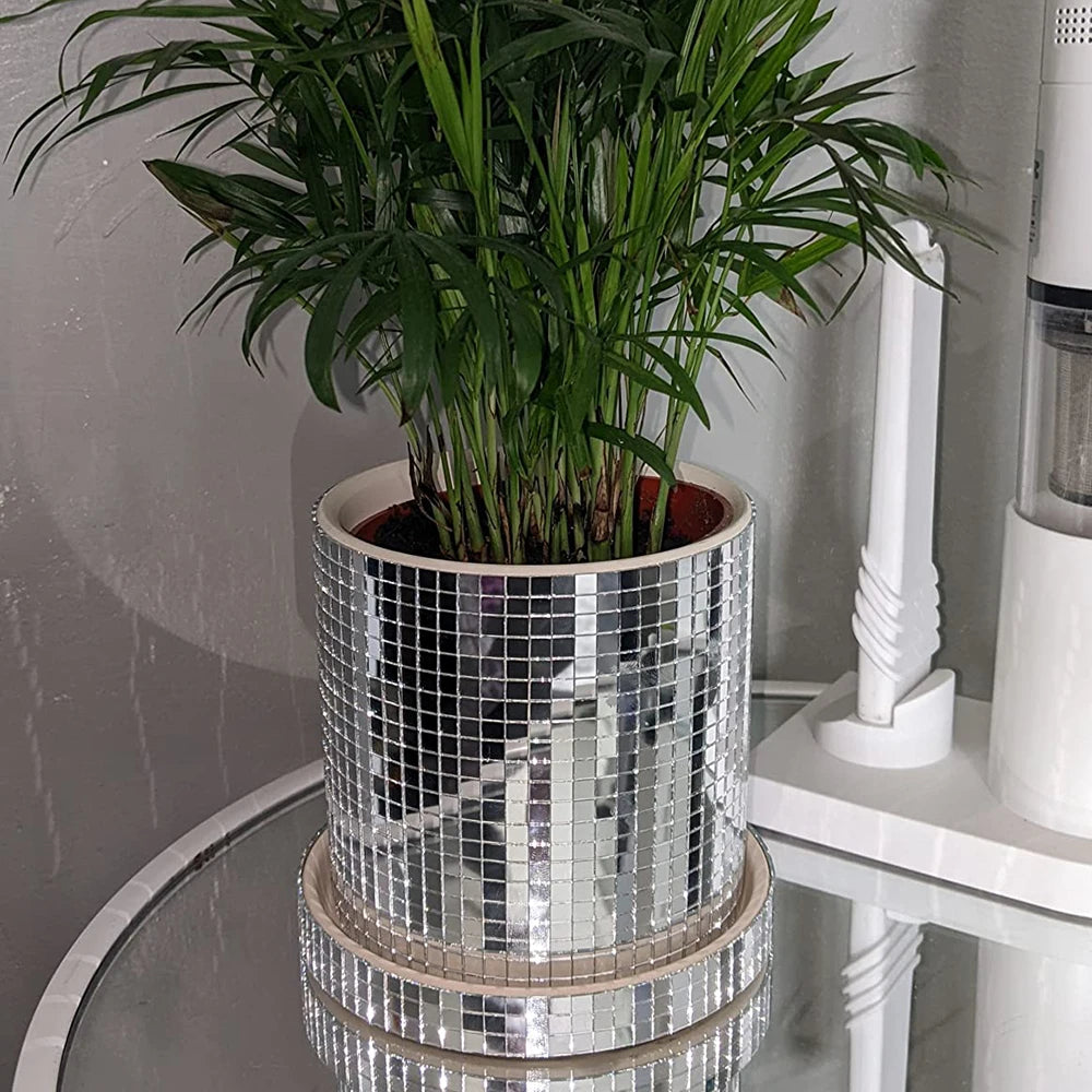Mirrored Disco Ball Planter