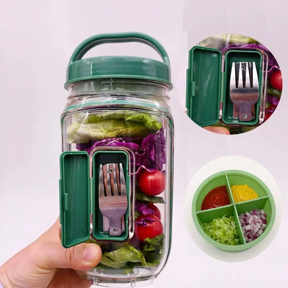 Portable Salad Container with Fork