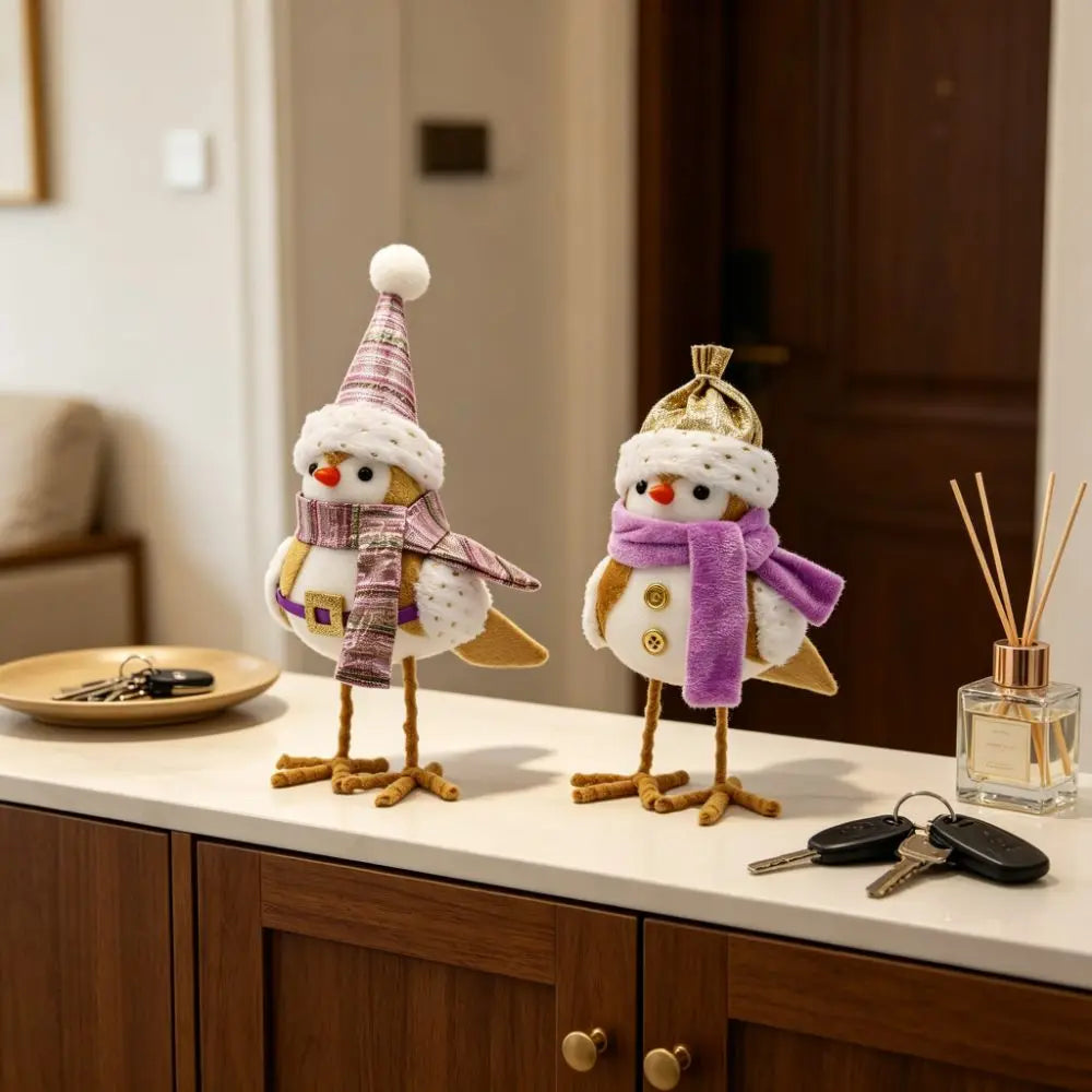 Felt Christmas Bird Figurines