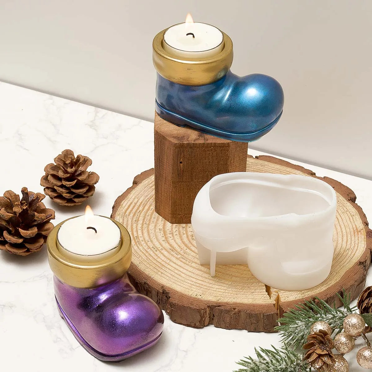 Christmas Boot Candle Holder Silicone Mould