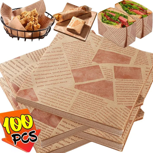 Newspaper-Print Greaseproof Food Wrapping Paper