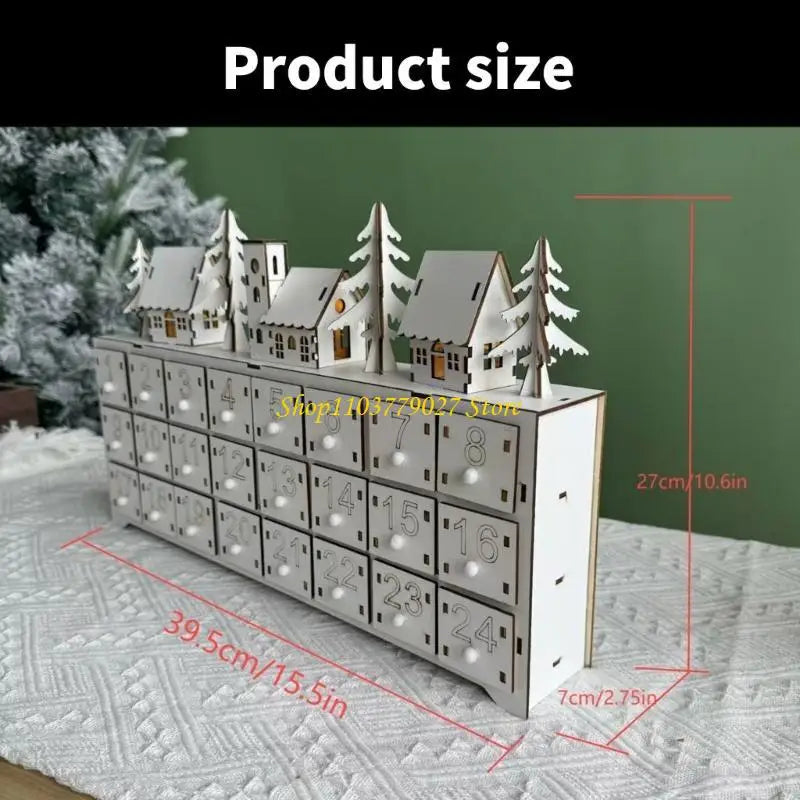 LED Wooden Advent Calendar – 24 Days