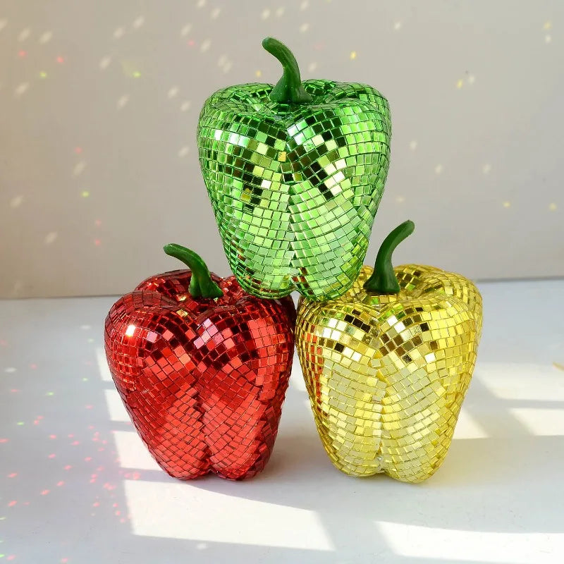 Mirrored Fruit and Vegetable Ornaments