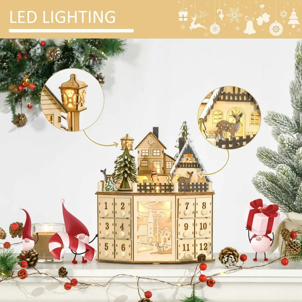 Wooden Musical Village Advent Calendar