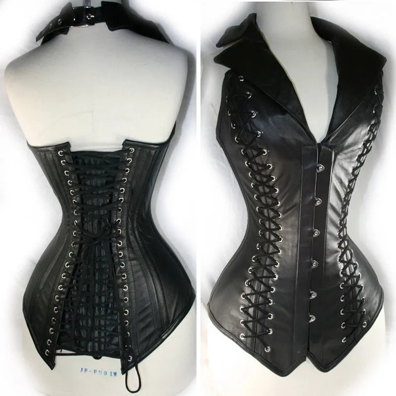 Steampunk Faux Leather Corset Vest