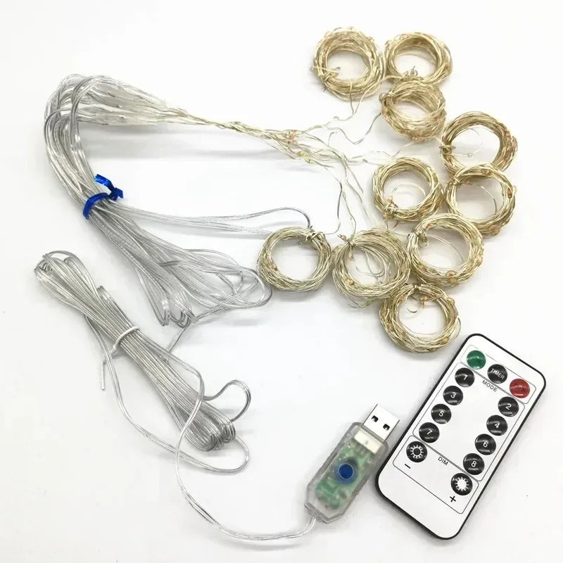 USB LED Curtain Lights with Remote Control