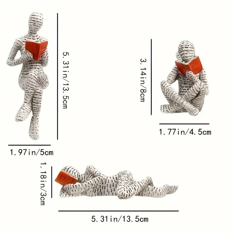 Reading Figure Resin Statue
