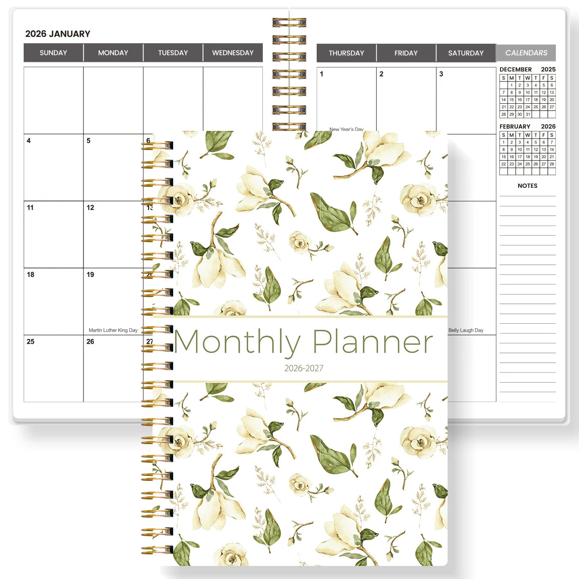 1PC A5 Two year calendar book Weekly & Monthly Planner –  Spiral Organizer with Calendar & Notes, School & Office Supplies