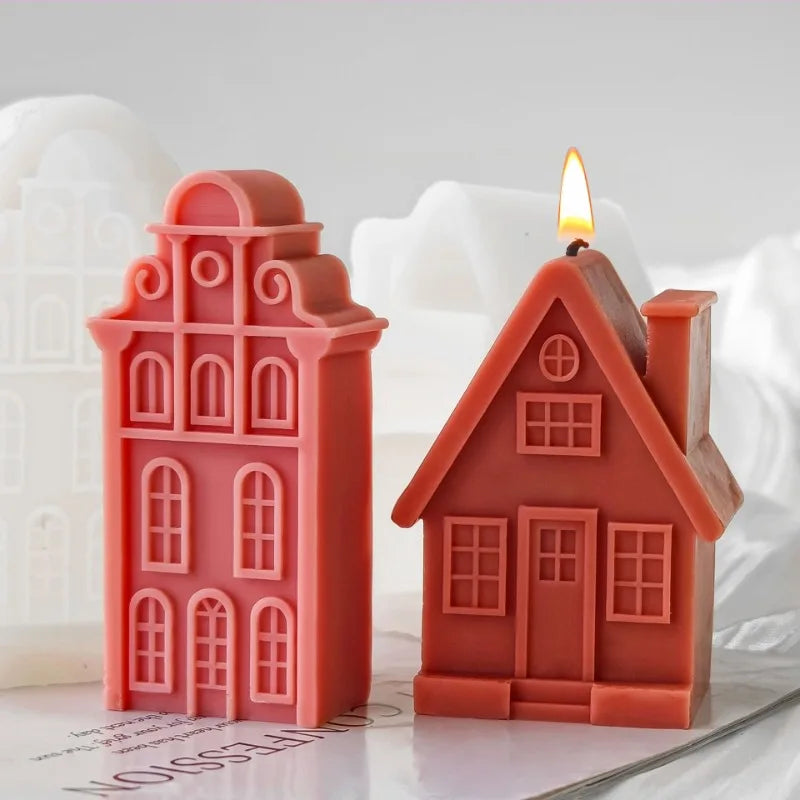 Christmas House Silicone Candle Mould