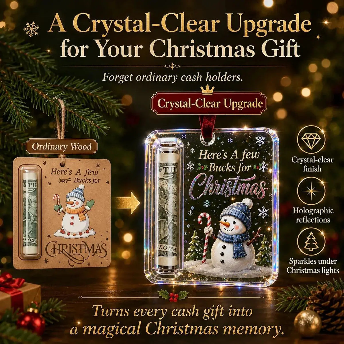 Acrylic Christmas Money Holder Ornament