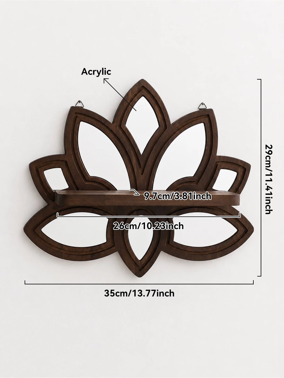 Lotus-Shaped Wooden Wall Shelf