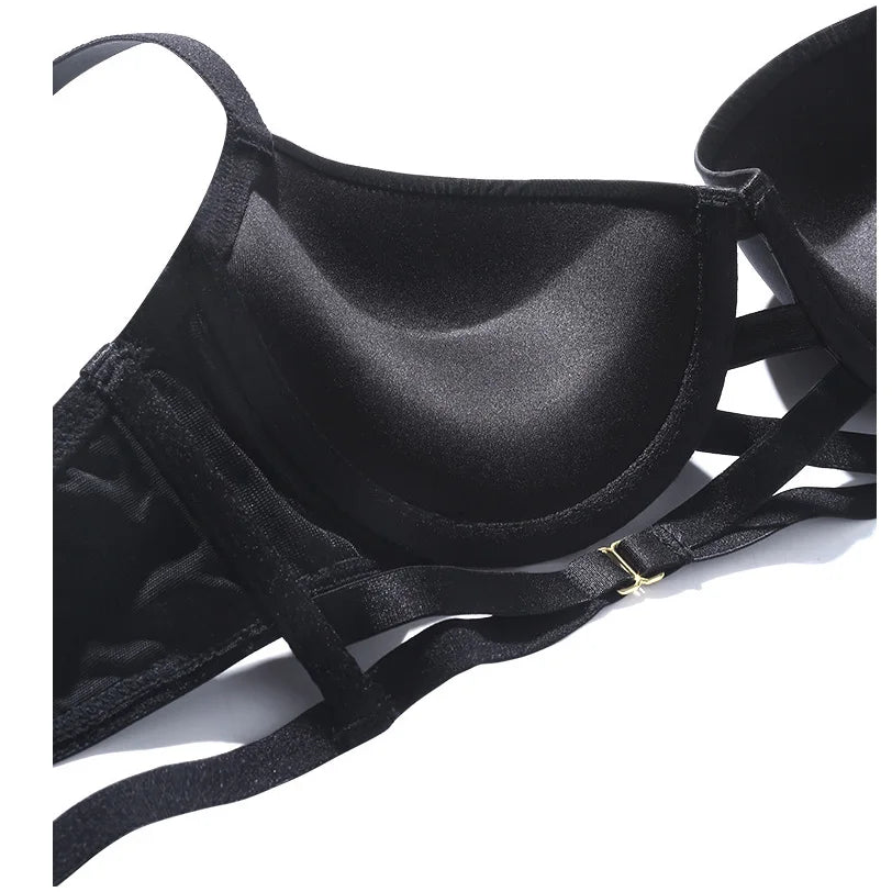 Cross-Strap Padded Bra and Briefs Set