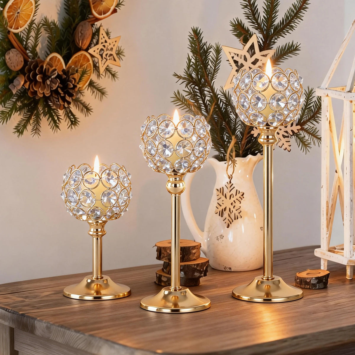 Metal and Glass Tealight Holder