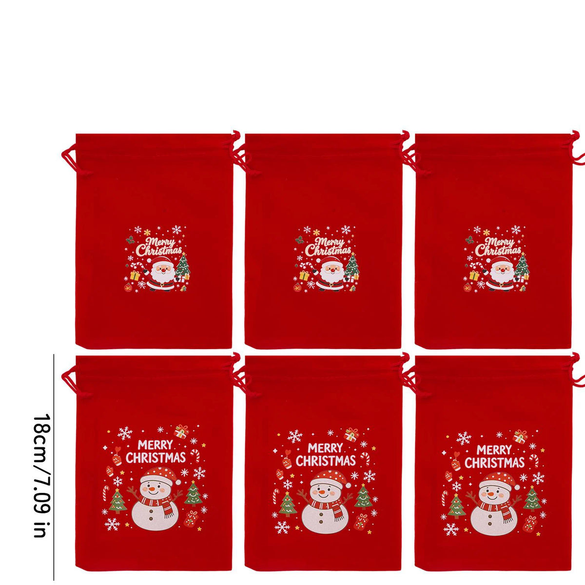 Red Velvet Drawstring Gift Bags